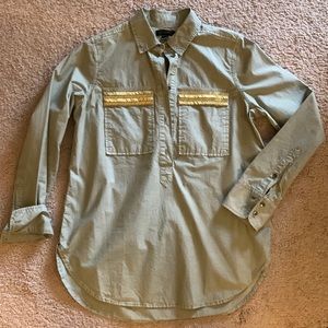 Jcrew cotton tunic with beading